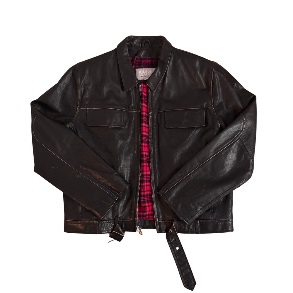 Wilson’s Leather Men’s  Black Piped Jacket